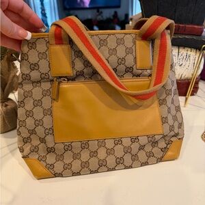 Gucci Beige and Mustard Tote Bag - Come with Authentication Paper!